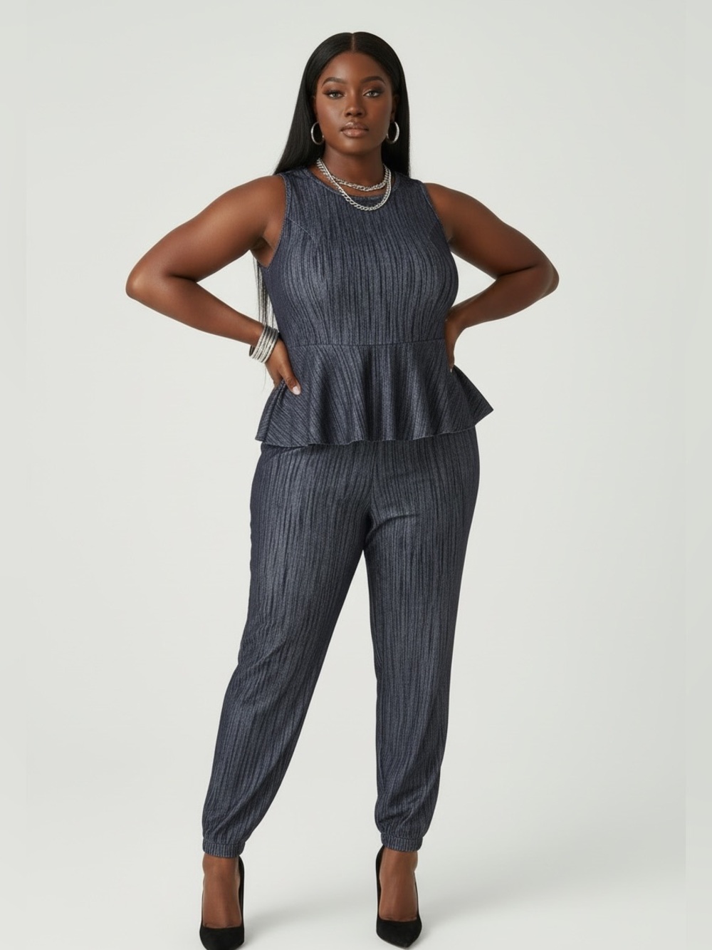 Sleeveless Peplum Jumpsuit